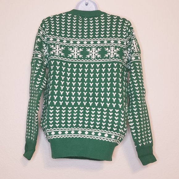 Sykooria Women's Green White Crew Neck Long Sleeve Ugly Holiday Sweater Medium - Picture 5 of 10